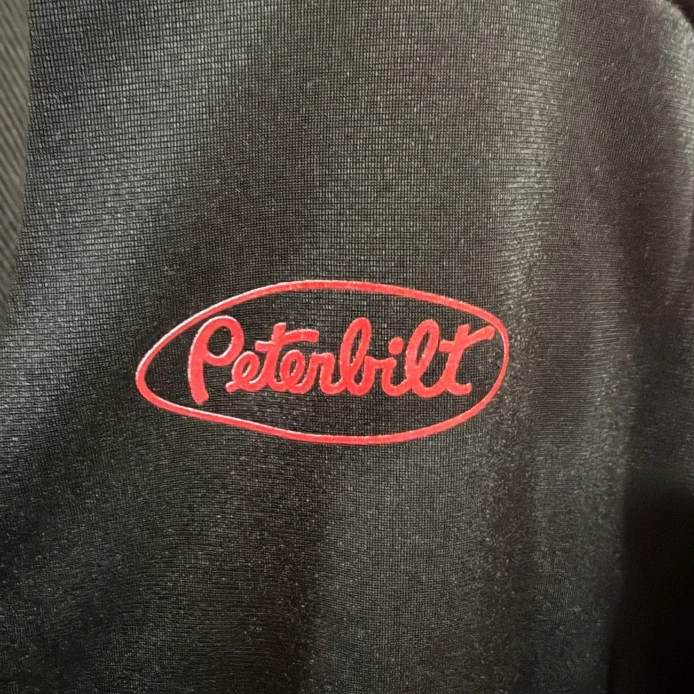 LOT OF 2: Peterbilt Track Jacket & Mesh Trucker Hat Men's XL Black Red‎